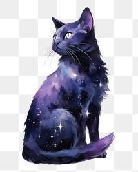 PNG  Galaxy element of cat in Watercolor animal mammal galaxy.