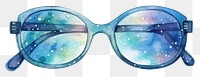 PNG Glasses in Watercolor style sunglasses white background transparent.