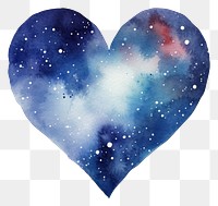 PNG  Galaxy element of heart in Watercolor galaxy star white background.