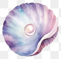 PNG  Pearl shell in Watercolor style seashell white background invertebrate.
