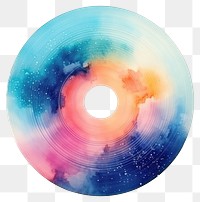 PNG Record disk in Watercolor white background technology dishware.