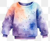 PNG  Sweater in Watercolor style sweatshirt white background outerwear.