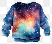 PNG  Sweater in Watercolor style sweatshirt galaxy star.