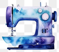 PNG  Galaxy element of sewing machine in Watercolor white background technology creativity.