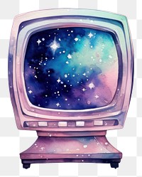 PNG Televition in Watercolor style television galaxy star.