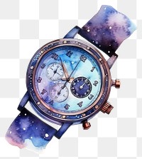 PNG Watch in Watercolor style wristwatch white background accuracy.