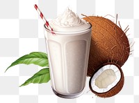 PNG Coconut shake smoothie fruit milk. AI generated Image by rawpixel.
