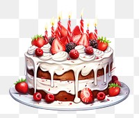 PNG Celebration cake strawberry dessert cream. AI generated Image by rawpixel.