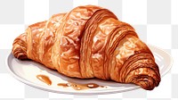 PNG  Powered sugar croissant food viennoiserie breakfast. AI generated Image by rawpixel.