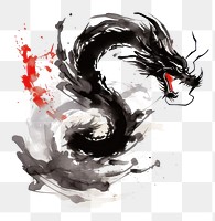 PNG Chinese dragon zodiac painting ink splattered