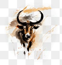 PNG Cow chinese zodiac livestock painting animal. AI generated Image by rawpixel.