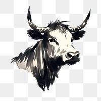 PNG Cow head chinese zodiac livestock buffalo mammal. AI generated Image by rawpixel.
