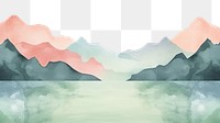 PNG Mountain and lake mountain landscape painting. AI generated Image by rawpixel.
