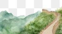 PNG Great Wall of China in spring scenery wall architecture tranquility. AI generated Image by rawpixel.