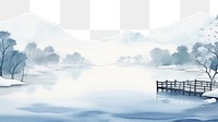 PNG Lake scenery in winter landscape outdoors nature. AI generated Image by rawpixel.