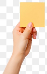 PNG  Sticky notes mockup hand holding paper.