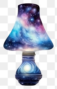 PNG  Galaxy Water color in lamp shaped icon lampshade galaxy white background.