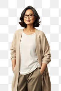 PNG  Cream cardigan mockup sweater fashion blouse.
