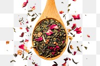 PNG Mix of green tea with strawberry and hibiscus flowers drink plant herbs.