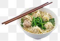 PNG Chopsticks soup noodle wonton.