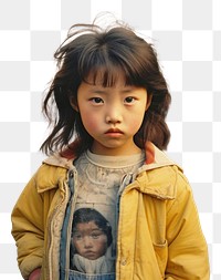 PNG Korean female child street portrait photo. 