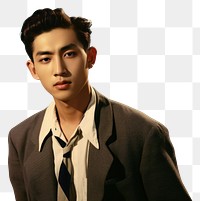 PNG Korean male portrait outdoors adult. AI generated Image by rawpixel.