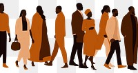 PNG People illustration silhouette walking adult. AI generated Image by rawpixel.