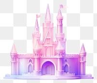 PNG 3D minimal castle architecture building white background.