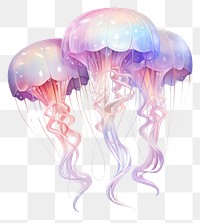 PNG A minimal 3D jellyfish transparent nature white background.