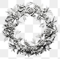 PNG Bas-relief a floral wreath sculpture texture white photography accessories.