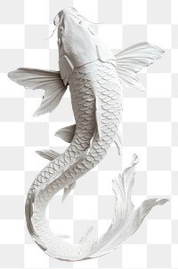 PNG Bas-relief a koi fish sculpture texture animal white creativity.