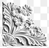 PNG Bas-relief art deco border line white pattern illustrated.