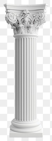 PNG Bas-relief ionic pillar sculpture texture architecture column white