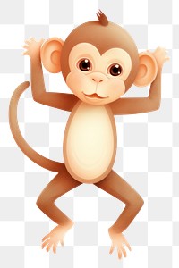 PNG  A monkey animal cute white background.