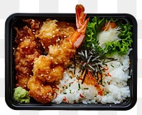 PNG Bento food shrimp lunch.