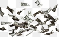 PNG  Flying 100 American dollar money backgrounds. AI generated Image by rawpixel.