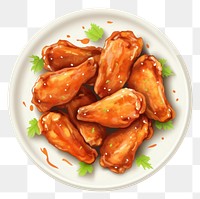 PNG Buffalo wings on plate food meal dish.