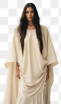 PNG Cream dress mockup fashion sleeve blouse.