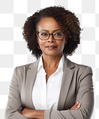 PNG African american business woman portrait glasses adult.