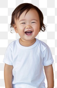 PNG T-shirt baby laughing portrait.