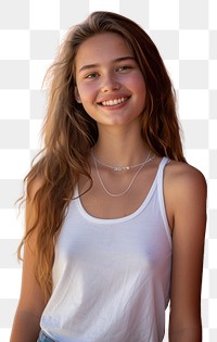 PNG Necklace teenager portrait jewelry.