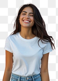 PNG T-shirt laughing portrait clothing.