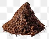 PNG A Mound of soil white background ingredient chocolate.