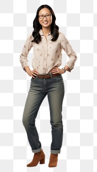 PNG An Asian woman wearing casual clothes smiling looking sleeve.