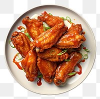 PNG Buffalo wings on plate meat food meal.