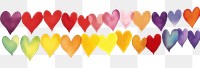 PNG Foating hearts backgrounds white background arrangement.