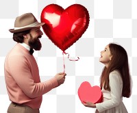 PNG  Balloon adult valentine's day togetherness. AI generated Image by rawpixel.