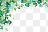 PNG Background made of green four-leaf clover leaves and gold round confetti backgrounds plant day.
