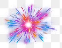 PNG Futuristic technology light effect colorful light fireworks.