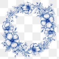 PNG  Circle frame of flower drawing sketch pattern.